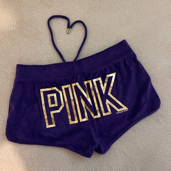 PINK Victoria's Secret Pants - VS PINK y2k bling shine velour short shorts-small NWT(defect)